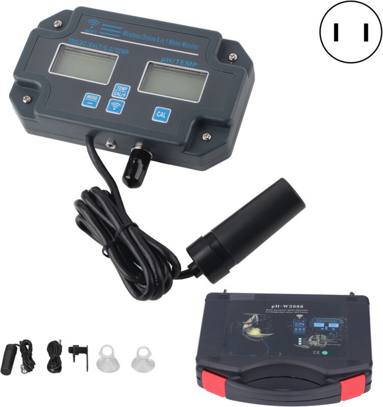 PHW3988 Multi-Parameter-Wasserqualitätstester mit App-Fernsteuerung, pH-Wert, EC-Wert, TDS-Wert, Salzgehalt, spezifische...