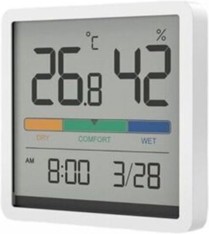 (Blanc) Hygrometer Thermometer für Innenräume, digitales Schreibtischthermometer mit Temperatur- und Feuchtigkeitsüberwa...
