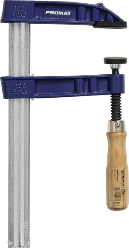 Tempergussschraubzwinge Spann-W.800mm A.120mm Holzgriff 35x11mm PROMAT