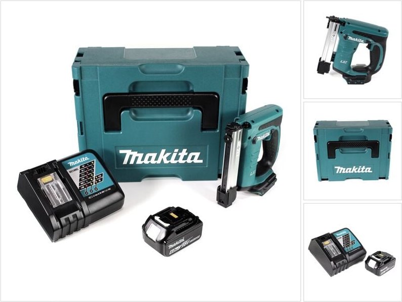 Dst 221 RG1J 18 v Li-ion Akku Tacker im Makpac + 1x bl 1860 b 6,0 Ah Li-Ion Akku + dc 18 rc Ladegerät - Makita