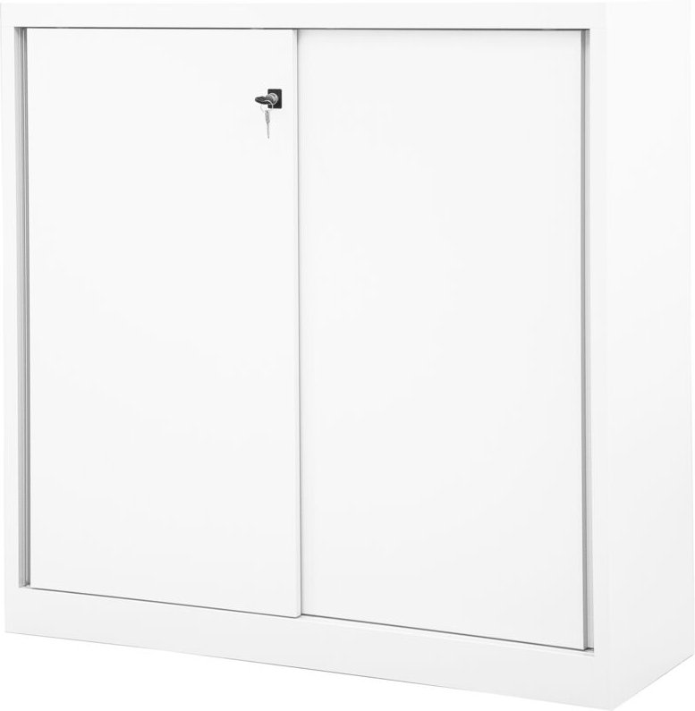 BISLEY Schiebetürenschrank ECO Verkehrsweiß