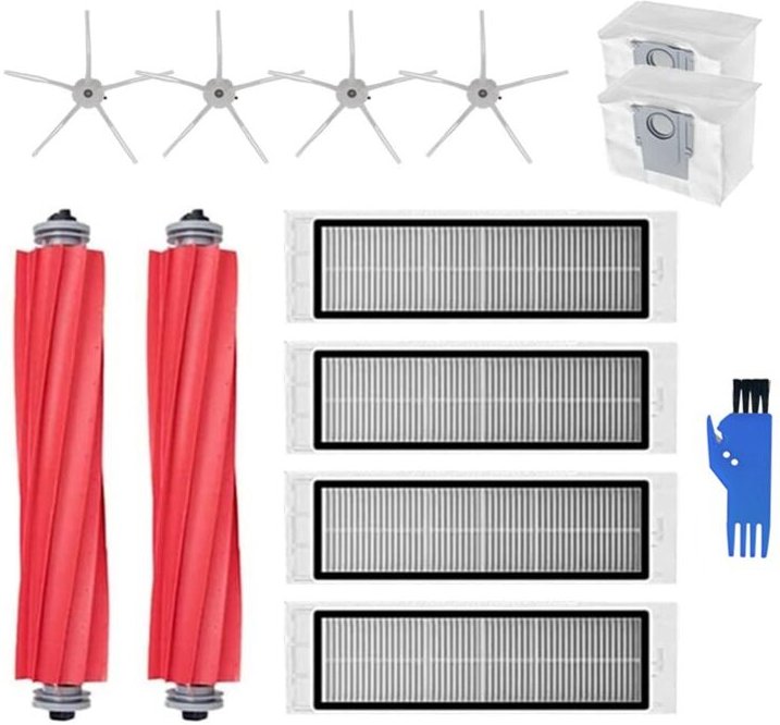 Ersatzteile für Roborock Q5 Q5+ Roboterstaubsauger, Zubehör-Set, Hauptbürste & Filter & Seitenbürste & Staubbeutel