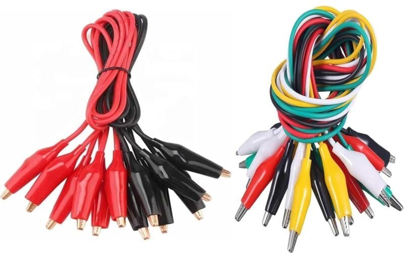 20 Stück Prüfleitungen mit Krokodilklemmen Doppelendige Messleitung (50 cm)
