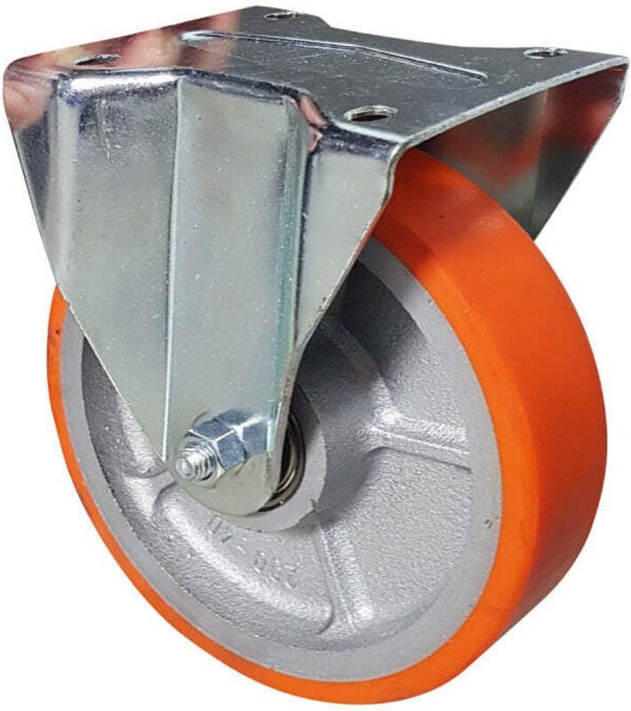 Brixo - festes gabelrad aus polyurethan mit verzinkter stahlplatte 125A.91 mm