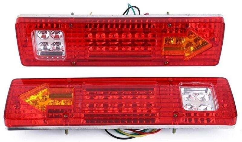 LED-Anhänger-Rücklichtset, 2 Stück 12V 19 LED-Rückleuchten, Blinker, Bremslicht, Rücklicht, kompatibel mit LKW (Rot)