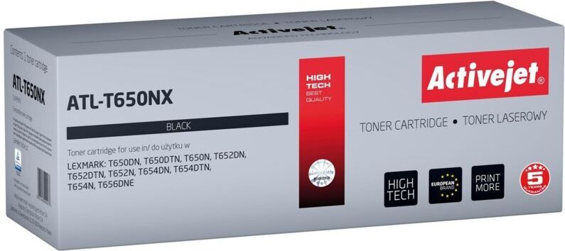 Activejet-Toner für LEXMARK T650H11E, neuer ATL-T650NX
