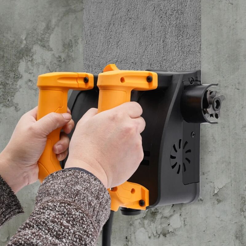 Betonfräse Elektrische 1200W, 1000-4000r/min Sanierungsfräse, Putzfräse Mauerfräse, 1-4mm Hobeltiefe, 15cm Breite, Wandh...
