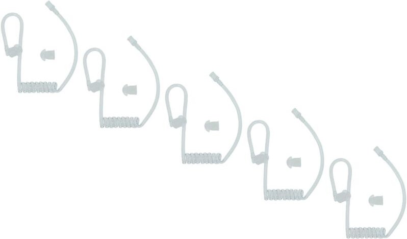 vhbw 5x Security Schallschlauch Ohrhörer, 10x Ohrstöpsel für Headset, Funkgerät - transparent