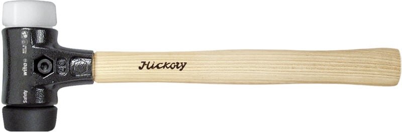Schonhammer Safety mittelweich/sehr hart mit Hickory-Holzstiel, Rund-Schlagkopf 60, 400 mm (26660) - Wiha