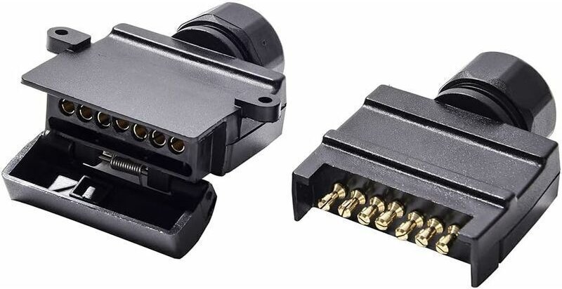 Flacher 7-poliger Stecker und flache 7-polige Buchse für Anhänger, 12 V, wasserdicht, Australien, flacher 7-poliger Anhä...