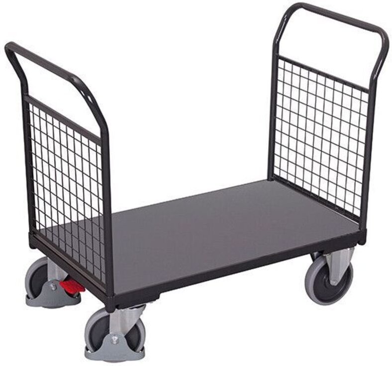 VARIOfit Doppel-Stirnwandwagen mit Drahtgitter 850x500mm Anthrazitgrau RAL 7016