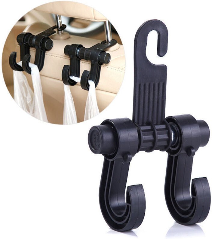Set mit 2 Kopfstützenhaken für Einkaufstaschen, Jacken, Geldbörsen, Babyartikel, geeignet für Autos, SUVs, LKWs usw., sc...