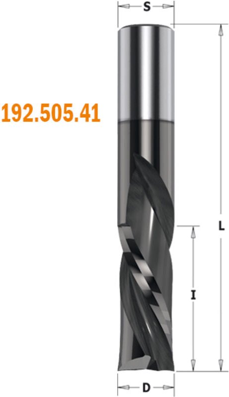 192.506.41 SPIRALBOHRER Z2 NEG. HWM D=1/2x1-1/2x3-1/2 DX (DLCS)