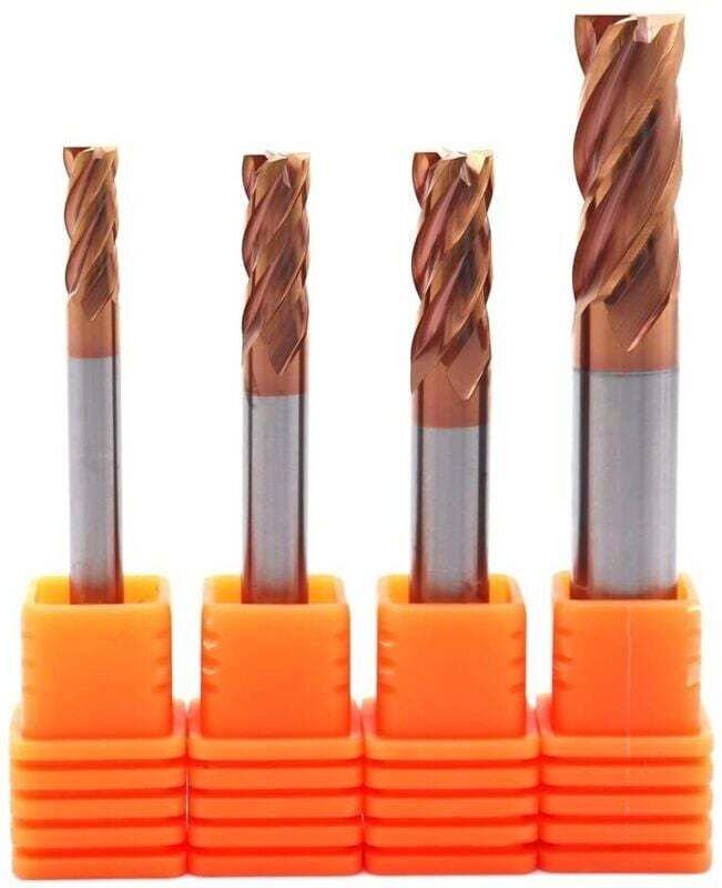 Jeu De 4 Fraises En Bout Carbure À Bout Carré CNC 4 5 6 8 Mm Outils De Coupe