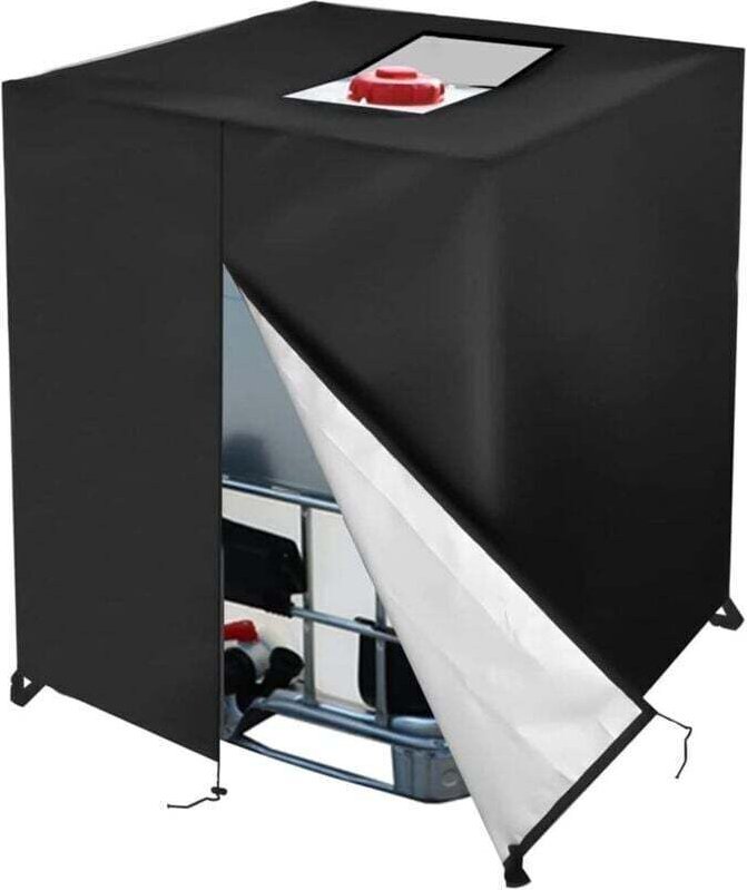 800-Liter-IBC-Wassertankabdeckung, Regenwasserbehälterabdeckung mit Reißverschluss, winddicht, UV-beständig, reißfest (4...