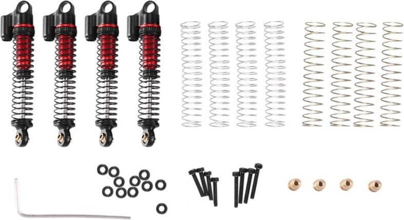 Tlily - 4 StüCk 53 Mm Metall-ÖL-StoßDäMpfer-DäMpfer für Axial SCX24 AX24 1/24 rc Crawler Car Upgrade-Teile, Schwarz