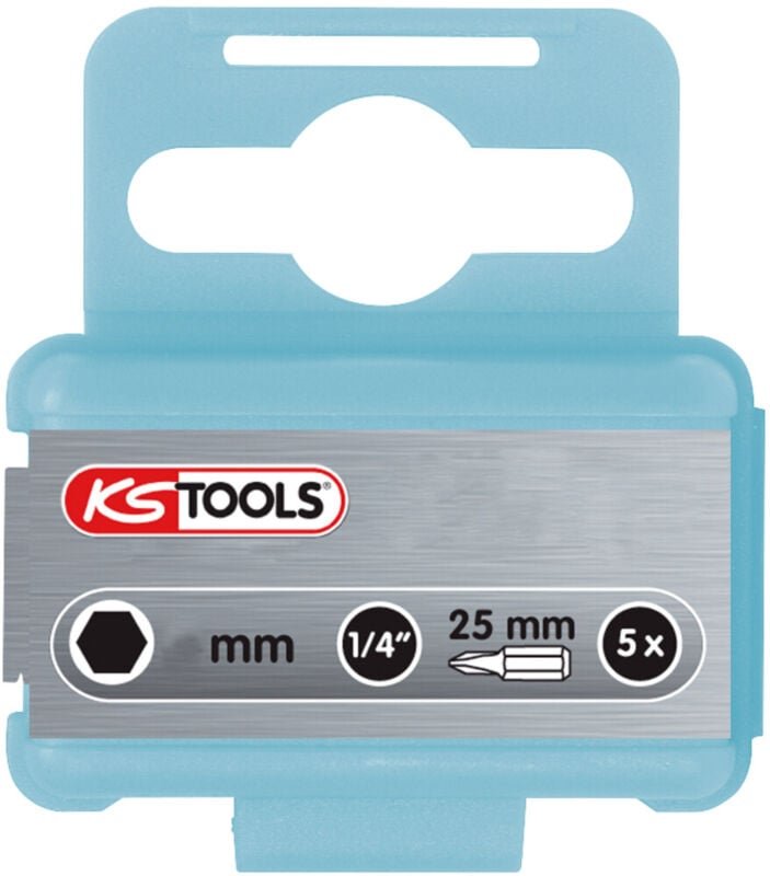 Thumbnail - Ks Tools 1/4' edelstahl Bit Innensechskant, 25mm, 6mm, 5er Pack 5 Stk