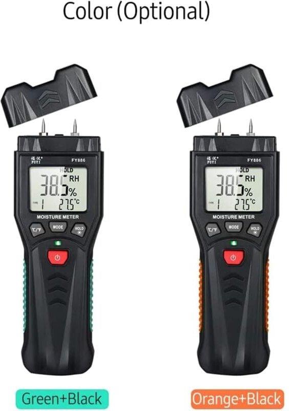 Feuchtigkeitsmesser mit 7 Modi, Datenhaltefunktion, digitales Feuchtigkeitsmessgerät für Holz und Pflanzen mit 0,0 % – 6...