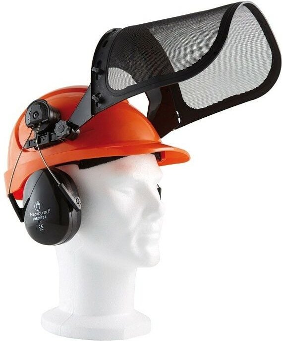 Singer Safety - Forsthelm singer orange / Anti-Lärm-Schalenhelm / Visierhalter / Gittervisier - HGCF01