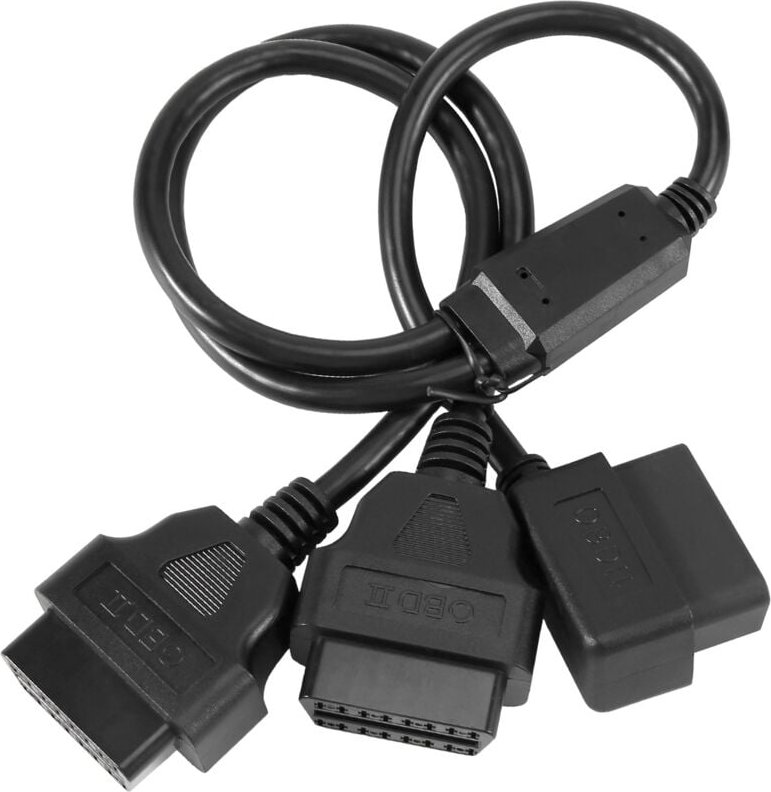 50 Cm Y-Typ OBDII Adapter Splitter Kabel Stecker auf Doppel Buchse OBD2 Diagnose Werkzeug Auto Anschluss