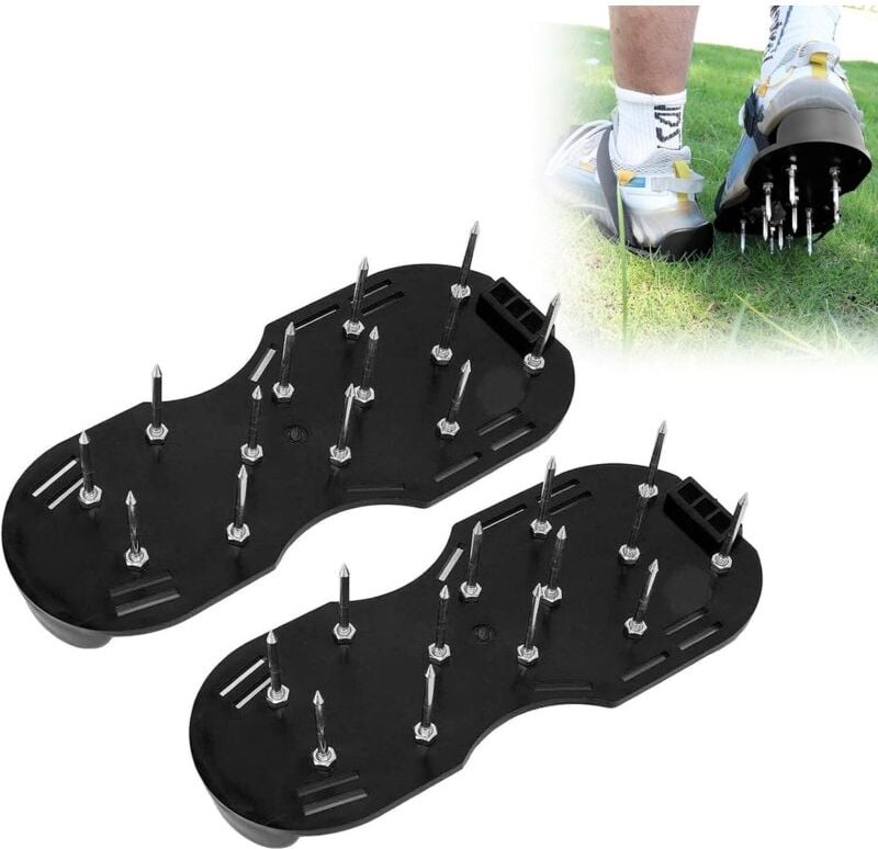 Rasenbelüfter, Rasenschuh-Nagelschuh, Rasen-Vertikutiererschuhe für Rasen, Garten, Nagelschuh-Nivelliergerät mit Sohlen ...