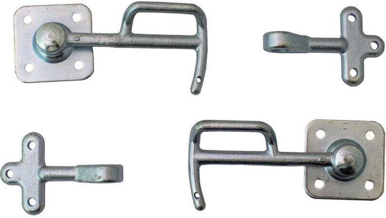 Bituxx - Set Bordwandverschluss Haken Winkelhebelverschluss Kastenverschluss für pkw Anhänger inlkusive Ösen Gr.0