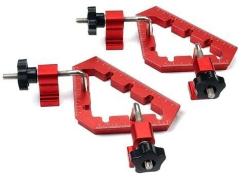 45-Grad- und 90-Grad-Positionierblock, Preciva-Winkelklemme (2er-Set) aus Aluminium, Messblock- und Skalenset für die Ho...