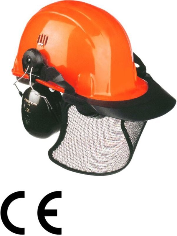 Schutzhelm mit Kappe und Visier nach EN 397 EN1731 EN 352-2