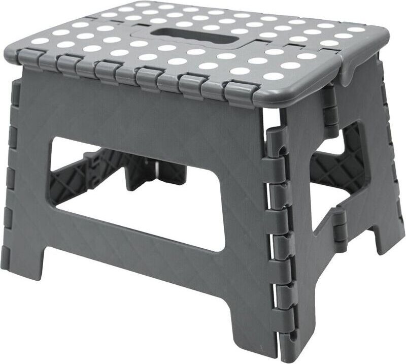 Rutschfester Klapphocker – Leichter Tritthocker für Küche, Bad und Garten – Kunststoff – Belastbar bis 150 kg – mit Grif...