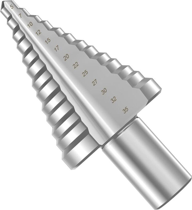 HSS Stufenbohrer Set, Schälbohrer Ø 5-35mm Schneiden mit 13 Stufen Kegelbohrer, HSS Edelstahl Bithalter Kegelbohrer Holz...
