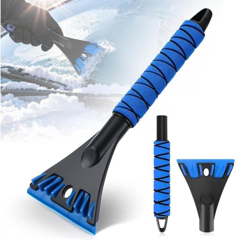 CCYKXA Eiskratzer für Autos, Scheibenkratzer, 2-in-1-Winterschneekratzer, weicher, ergonomischer Autokratzer, weicher, e...