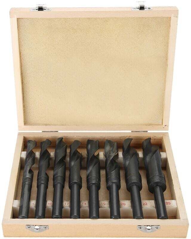 Vtizikl Forets à Queue Réduite, 8 Pièces Lot de 14-25mm HSS Forets HSS Twist en Acier au Carbone à Grande Vitesse