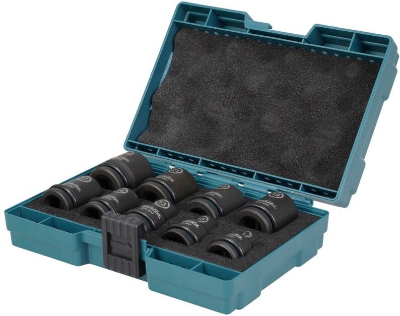 9-teiliger 1/2-Zoll-Steckschlüsselsatz, schwarz – Makita E-16564