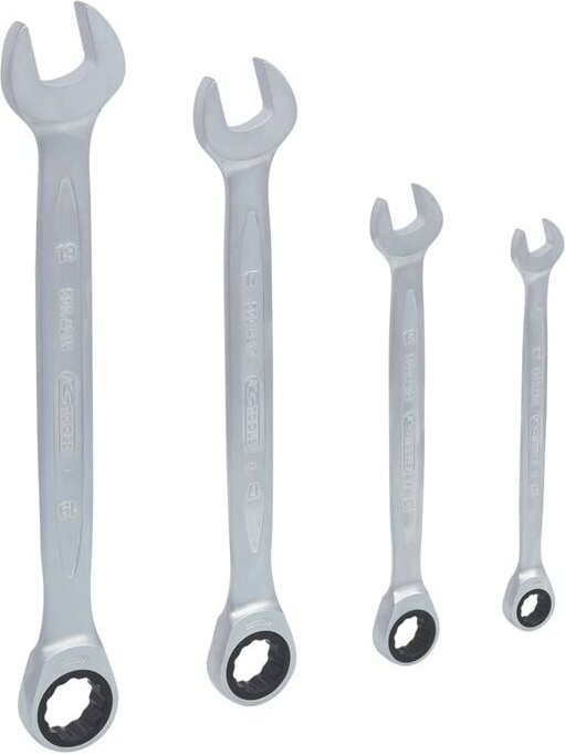 Ks Tools GEARplus Ratschenringmaulschlüssel-Satz, 4-tlg 10-19mm - 503.4204