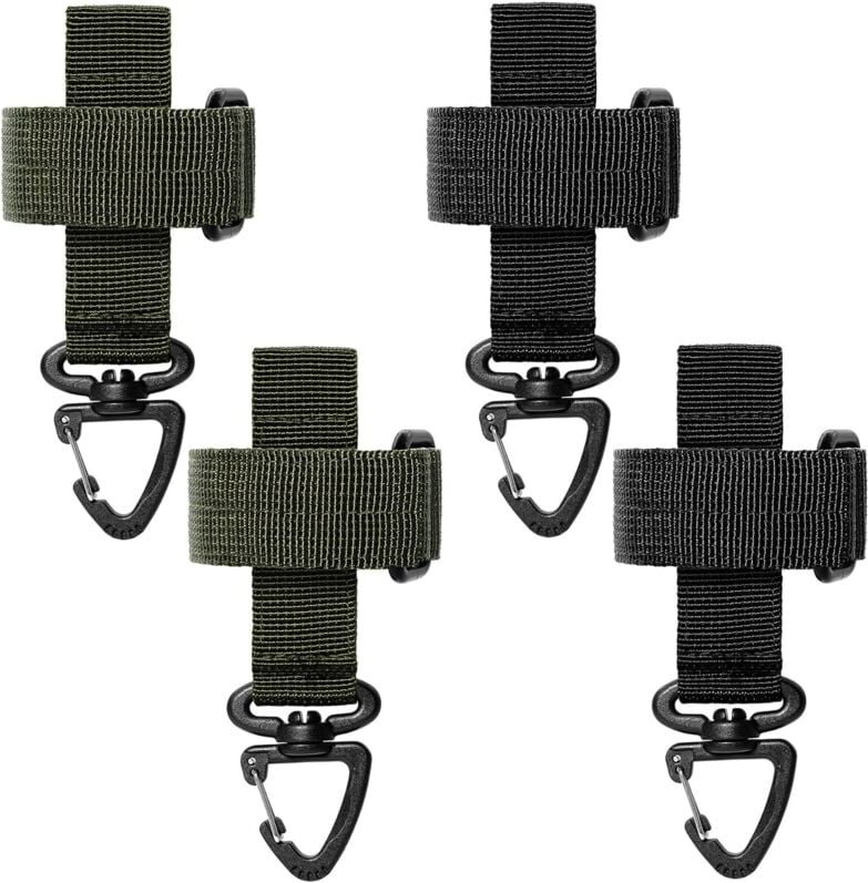 4-teiliger Gürtelhandschuhhalter, Handschuhclip mit Karabiner, Handschuh- und Gürtelzubehörhalter, taktischer Handschuhh...