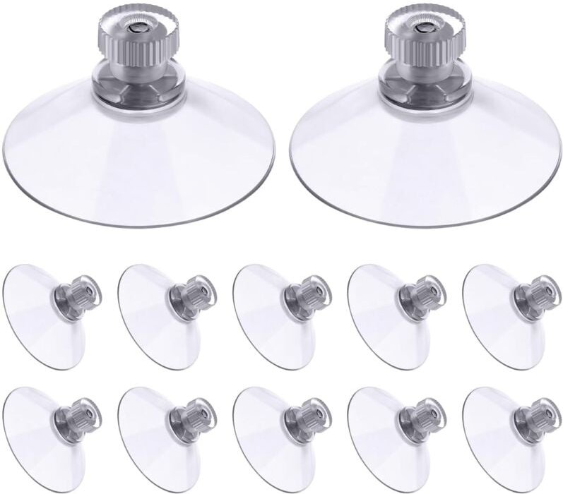 Lot de 30 Ventouses avec Filetage et écrous moletés 41 mm, Transparentes, pour Voiture, Camping, vitre, Pare-Soleil