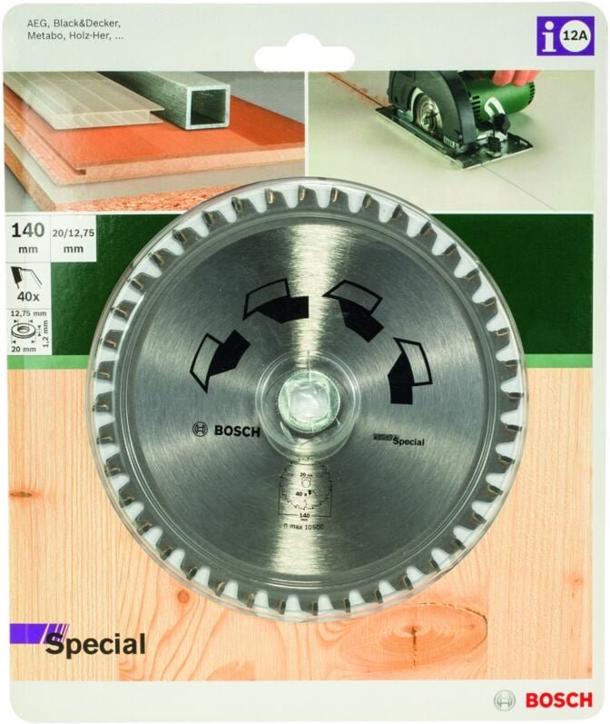 Special Kreissägeblatt d 140 mm Durchmesser 20 mm z 40 Bosch 2609256885