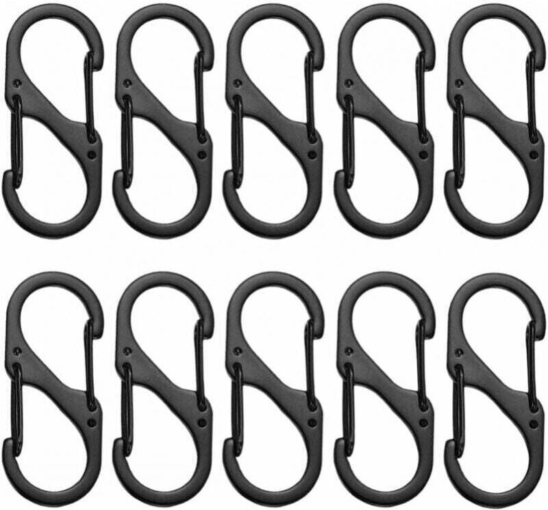 Moschettoni, piccolo moschettone, 30 pezzi mini moschettone, moschettone s, doppia molla portachiavi clip s forma mosche...