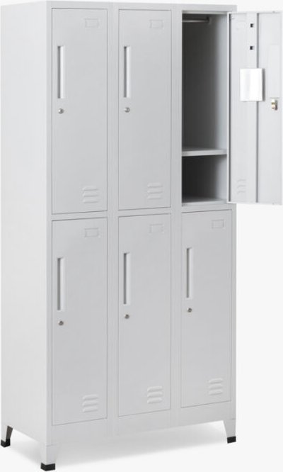 Schließfächer mit 6 Fächern und Schloss 90x45 H180 Schliessfachschrank Etna Light