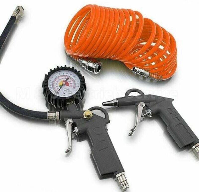 3-teiliges Druckluft-Zubehörset für Kompressorschlauch und Reifenfüller