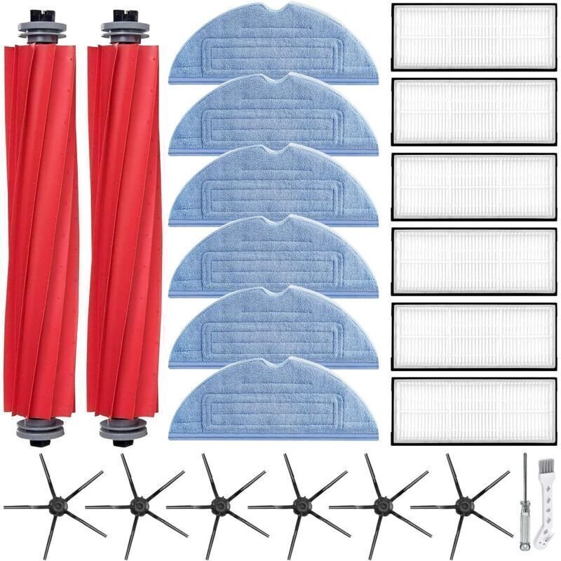 Ersatzteile für Roborock S7, S7 Plus, S7 MaxV, S7 MaxV Ultra, S7 Pro Ultra, S7 Max Ultra Staubsauger: 2 Hauptgummibürste...