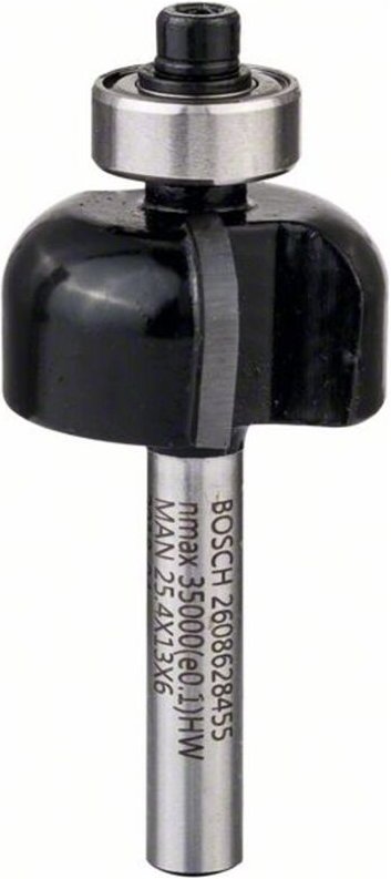 Hohlkehlfräser 6 mm, R1 4 mm, d 25,4 mm, l 12,6 mm, g 54 mm - Bosch