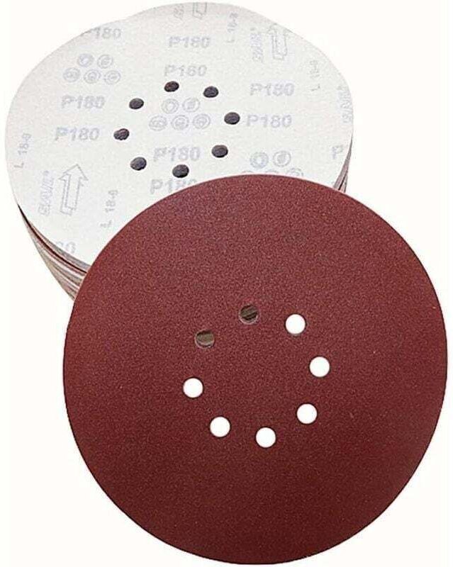 60-teiliges Set Schleifscheiben (225 mm, 8-Loch) – Schleifpapierkörnungen P40/P60/P100/P120/P180/P240 (10 Stück/Körnung)...