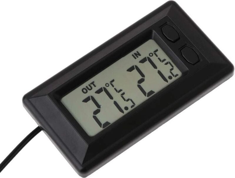 Autothermometer für den Innen- und Außenbereich, digitales LCD-Temperaturmessgerät mit 1,5 m Kabel, Thermometer für den ...