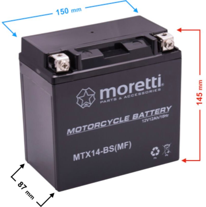 Moretti AGM (Gel) MTX14-BS Batterie