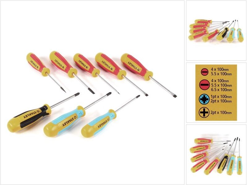 No Brand - Stanley Schraubendreher Set 8 tlg. in Transportbox ( STA062200 )