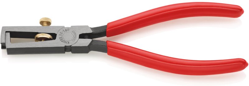 KNIPEX 11 01 160 SB Abisolierzange mit Öffnungsfeder, universal mit Kunststoff überzogen schwarz atramentiert 160 mm