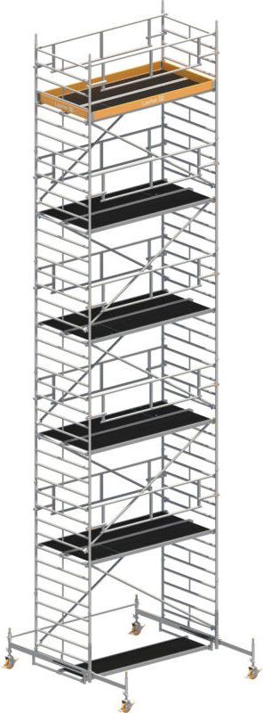 Layher Rollgerüst Uni Breit P2 Safety Plus mit Doppelgeländer 12,38m AH
