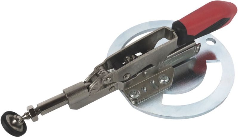 Schweisskraft 1528161 Waagrechtspanner mit runder Adapterplatte, geschlossen Län