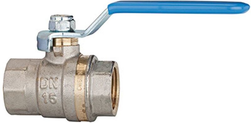 Kugelhahn Standardausf., blauer Hebel, ig/ig, ms vern., g 1/4 - Riegler